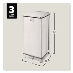 Rubbermaid Commercial FGST24SSPL 13 gal. Defenders Heavy-Duty Steel Step Can - Stainless Steel