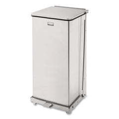 Rubbermaid Commercial FGST24SSPL 13 gal. Defenders Heavy-Duty Steel Step Can - Stainless Steel