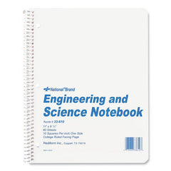 National 60 Sheets 11 in. x 8.5 in. Quadrille Rule (10 sq-in.) Engineering and Science Notebook - White Cover