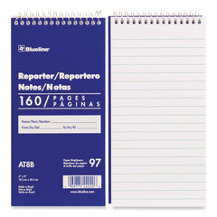 Blueline 4 in. x 8 in. Medium/College Rule Reporters Note Pad - Blue Cover/80 White Sheets