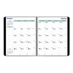 Blueline 16-Month: Sept 2025 to Dec 2026 11 in. x 9.06 in. Plan and Link Monthly Planner - Black Cover