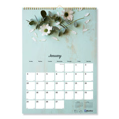 Blueline 12-Month (Jan to Dec): 2026 12 in. x 17 in. Floral Photography Romantic Wall Calendar - White/Multicolor Sheets