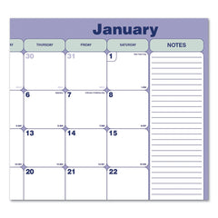 Blueline 12-Month (Jan to Dec): 2026 21.25 in. x 16 in. Monthly Desk Pad Calendar - White/Blue/Green Sheets, Black Binding/Corners
