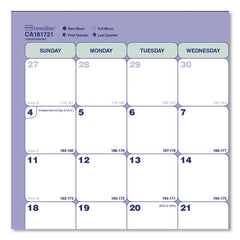 Brownline 11 in. x 8.5 in. 13-Month (Jul 2025-2026) Academic Binder-Insertable Desk Pad Calendar - White/Blue/Green Sheets