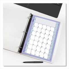 Brownline 11 in. x 8.5 in. 13-Month (Jul 2025-2026) Academic Binder-Insertable Desk Pad Calendar - White/Blue/Green Sheets