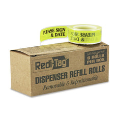 Redi-Tag Please Sign and Date Arrow Message Page Flags Refills - Yellow (6/Box)