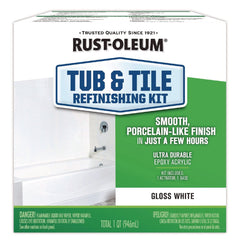 Rust-Oleum Specialty Tub and Tile Refinishing Kit, Gloss White, Quart, 4 Kits/Carton