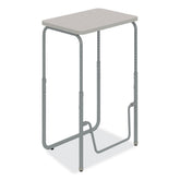 Safco 27.75 in. x 19.75 in. x 29 in. to 43 in. AlphaBetter 2.0 Height-Adjustable Student Desk with Pendulum Bar and Book Box - Pebble Gray