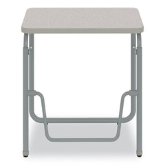 Safco 27.75 in. x 19.75 in. x 29 in. to 43 in. AlphaBetter 2.0 Height-Adjustable Student Desk with Pendulum Bar and Book Box - Pebble Gray