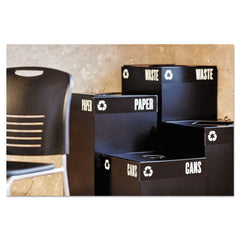 Safco 42 Gallon Public Square Paper -Recycling Receptacles - Black