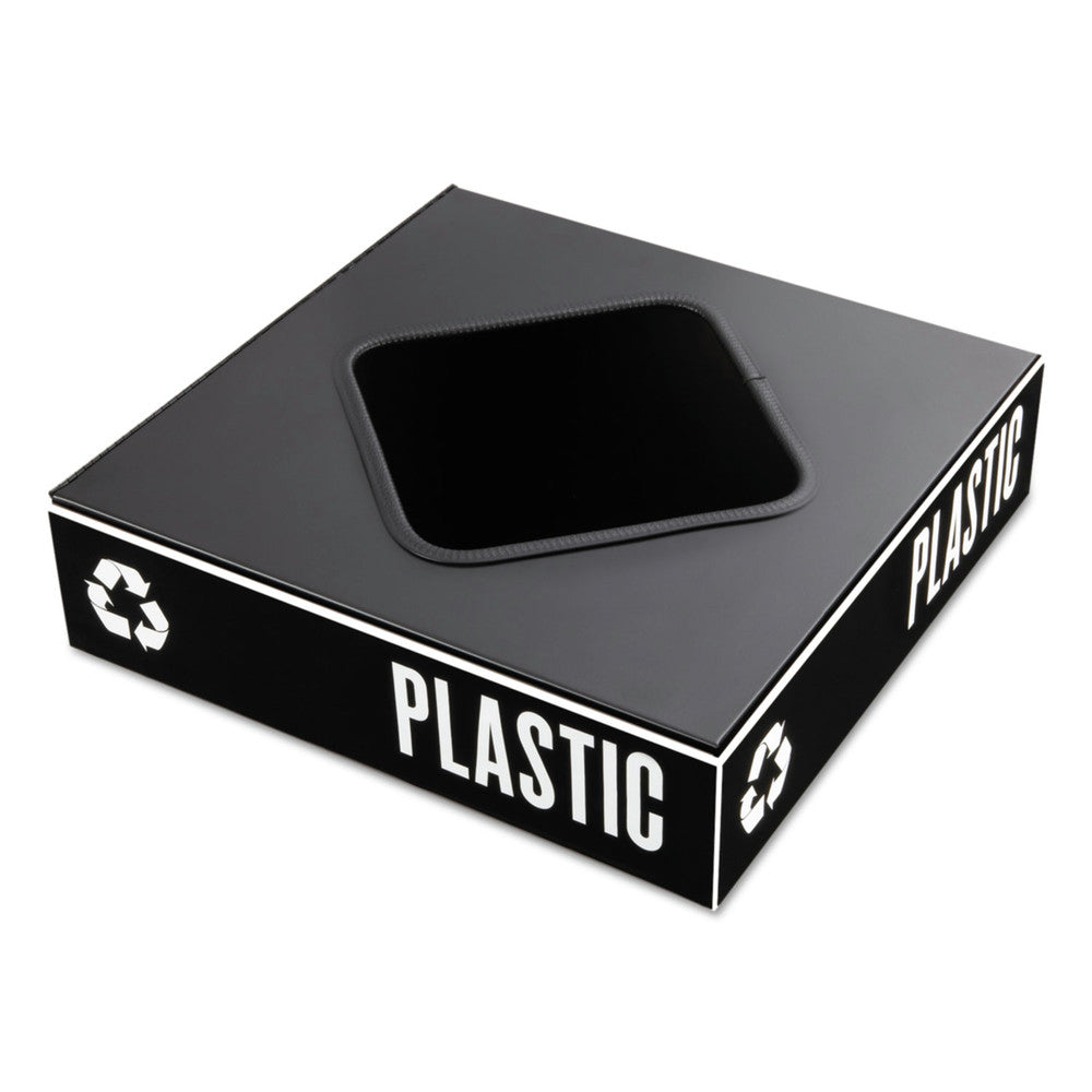 Safco 15.25 in. x 15.25 in. x 2 in. Public Square Recycling Container Lid - Black