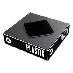 Safco 15.25 in. x 15.25 in. x 2 in. Public Square Recycling Container Lid - Black
