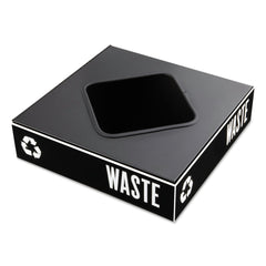 Safco 15.25 in. x 15.25 in. x 2 in. Public Square Recycling Container Lid - Black