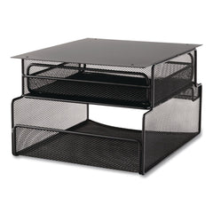 Safco Onyx 12.33 in. x 10 in. x 7.25 in. Under Desk Hanging Mesh Organizer with Drawer - Black