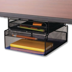 Safco Onyx 12.33 in. x 10 in. x 7.25 in. Under Desk Hanging Mesh Organizer with Drawer - Black