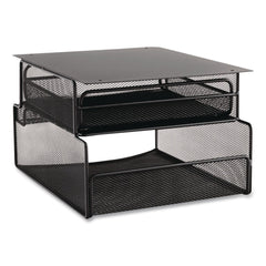 Safco Onyx 12.33 in. x 10 in. x 7.25 in. Under Desk Hanging Mesh Organizer with Drawer - Black