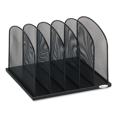 Safco Onyx 12.5 in. x 11.25 in. x 8.25 in. 5-Upright Mesh Desk Organizer - Black