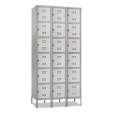 Safco 36 in. x 18 in. x 78 in. Three-Column Box Locker - Two-Tone Gray