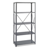 Safco 5-Shelf 36 in. x 18 in. x 75 in. Commercial Steel Shelving Unit - Dark Gray