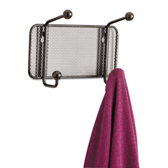 Safco 8.5w x 3d x 5.5h 2-Hook Onyx Mesh Wall Racks - Black