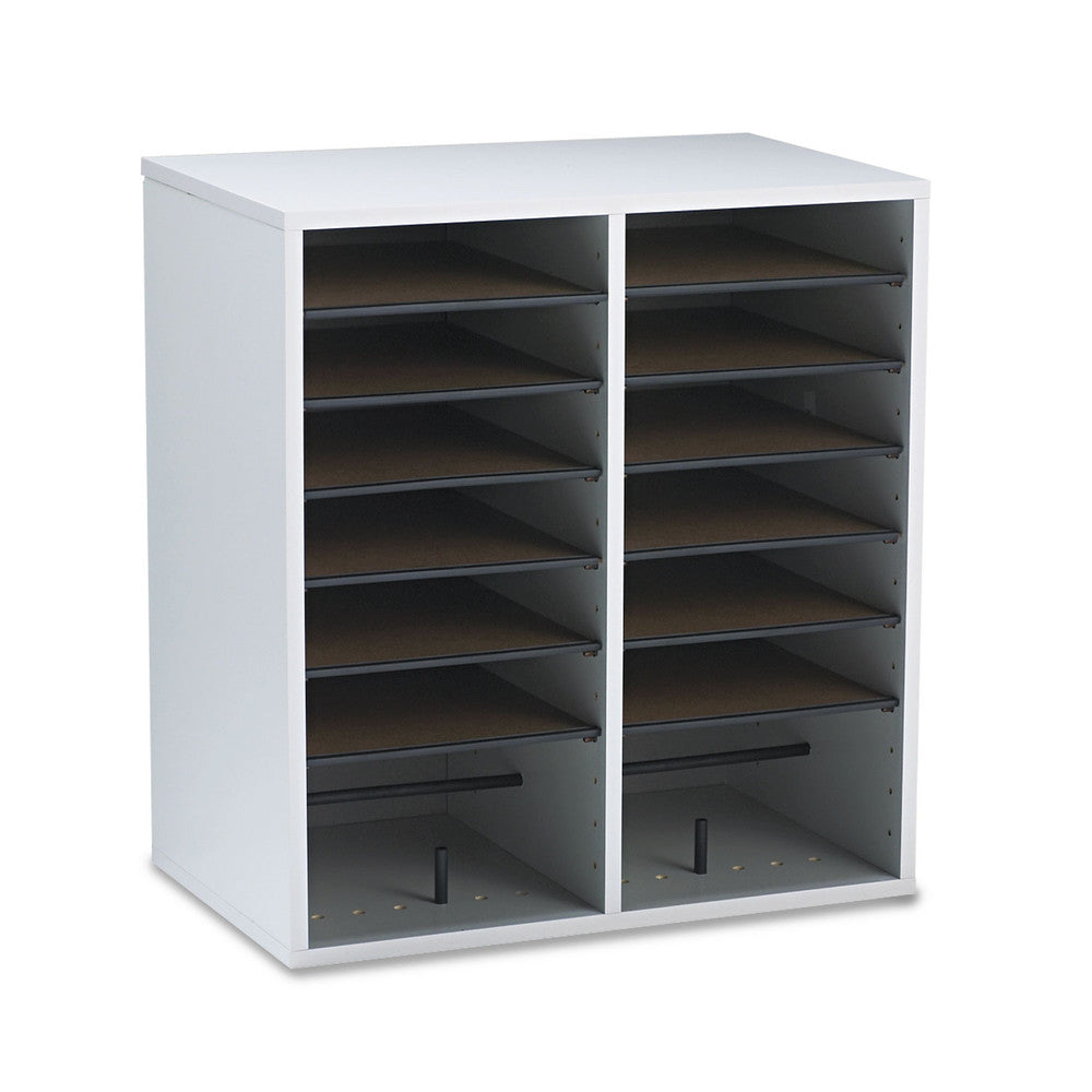 Safco 16 Compartments 19.5 in. x 11.75 in. x 21 in. Wood/Laminate Literature/CD Sorter - Gray Wood