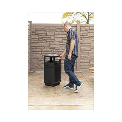 Safco 9474BL Canmeleon 15-Gallon Polyethylene Recessed Panel Receptacles - Black