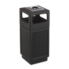 Safco 9474BL Canmeleon 15-Gallon Polyethylene Recessed Panel Receptacles - Black