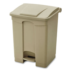 Safco 9922TN 17 Gallon Large Capacity Plastic Step-On Receptacle - Tan