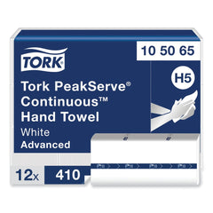Tork 1-Ply 7.91 in. x 8.85 in. PeakServe Continuous Hand Towel - White (12/Carton)
