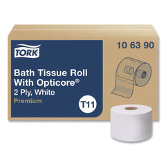 Tork 2-Ply Septic Safe Premium Bath Tissue Roll with OptiCore - White (36/Carton)
