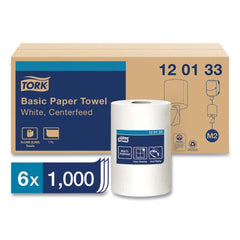 Tork 120133 Advanced 1-Ply 8.25 in. x 11.8 in. Centerfeed Hand Towels - White (6/Carton)