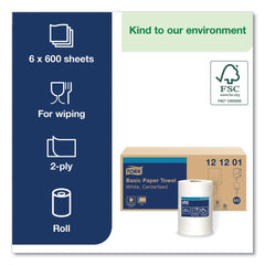 Tork 121201 2 Ply 9 in. x 11.8 in. Advanced Centerfeed Hand Towel - White (6/Carton)