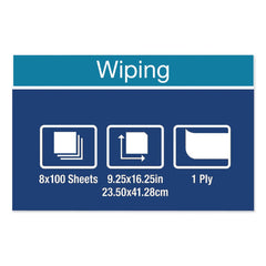 Tork 9.25 in. x 16.25 in. Multipurpose Paper Wiper - White (8/Carton)