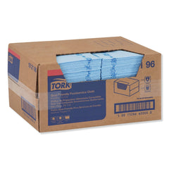 Tork 150/Carton 13 in. x 21 in. Quat Friendly 1/4 Fold Foodservice Cleaning Towel - Blue