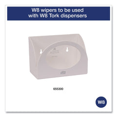 Tork 192291 11.75 in. x 14.75 in. 1-Ply Small Pack Foodservice Cloth - Unscented/White/Red Stripe (4/Carton)