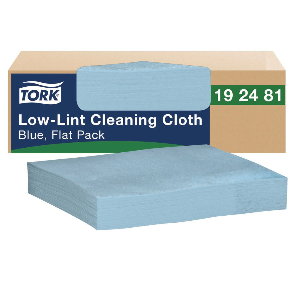 Tork 12 in. x 12 in. 1-Ply Low-Lint Cleaning Cloth - Blue (250/Carton)