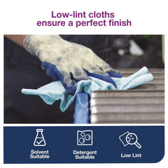 Tork 12 in. x 12 in. 1-Ply Low-Lint Cleaning Cloth - Blue (250/Carton)