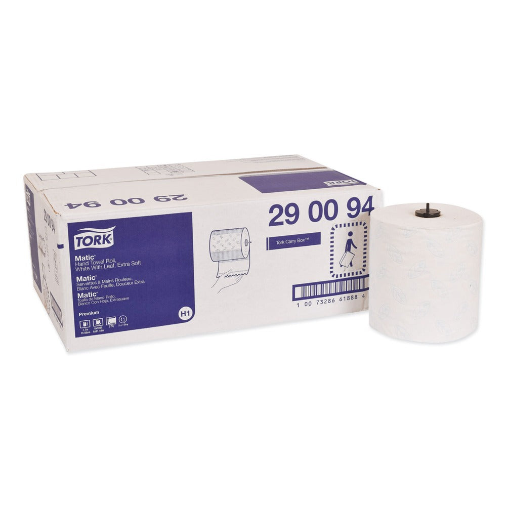 Tork Premium Matic 7.7 in. x 300 ft. 2-Ply Extra Soft Hand Towel Roll - White (6/Carton)