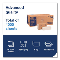 Tork 424824 Advanced 9 x 9.5 1-Ply Multifold Hand Towel - White (16/Carton)
