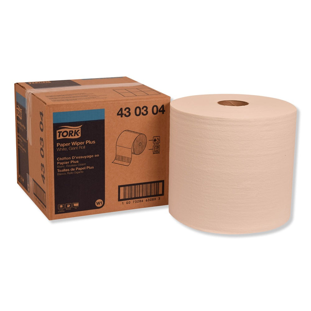 Tork 11.1 in. x 12 in. Paper Wiper Plus - White (1 Roll/Carton)