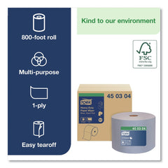Tork 450304 1-Ply 11.1 in. x 800 ft. Heavy-Duty Paper Wiper - Blue