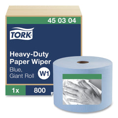 Tork 450304 1-Ply 11.1 in. x 800 ft. Heavy-Duty Paper Wiper - Blue