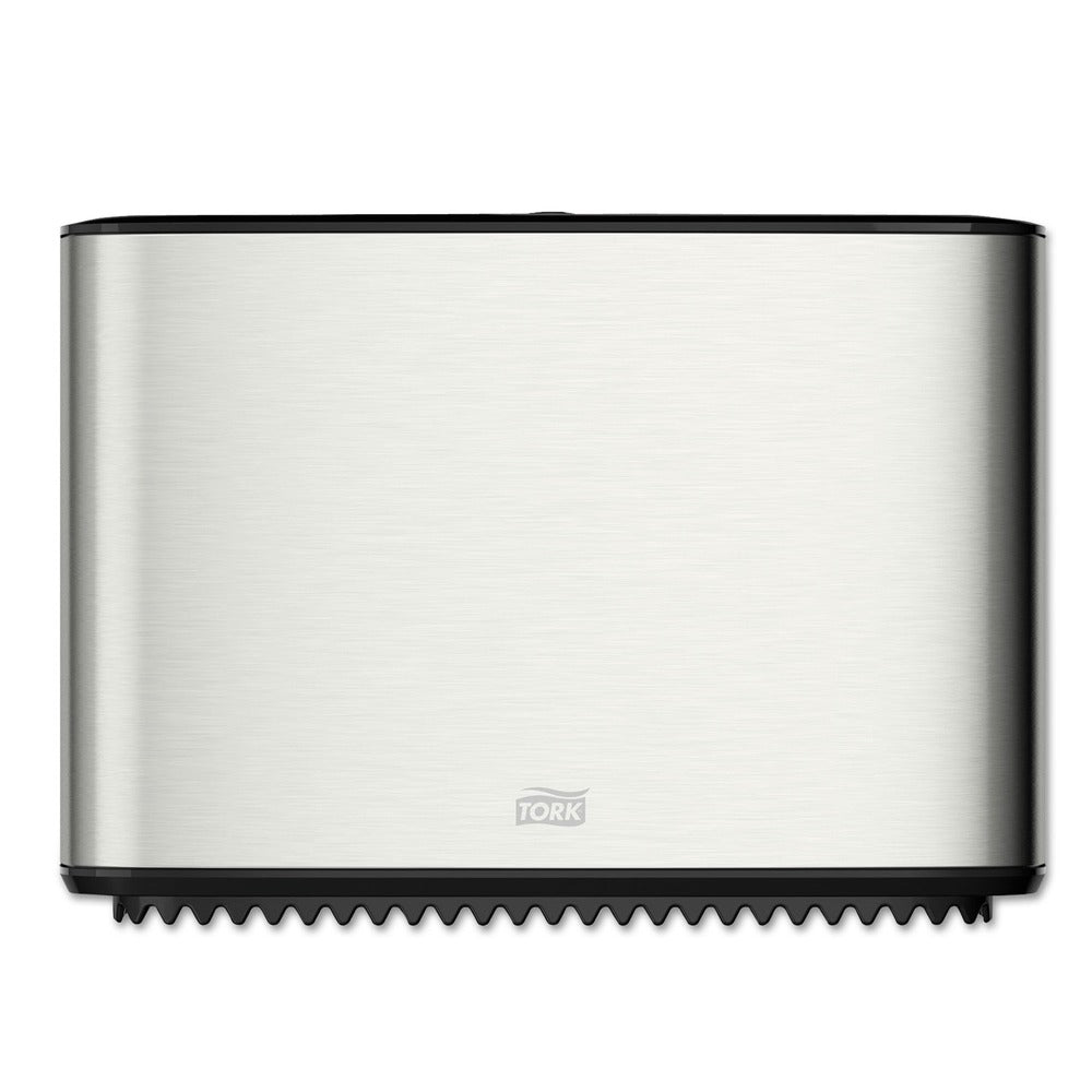 Tork 14 in. x 5.13 in. x 9.88 in. Image Design Mini Jumbo Bath Tissue Roll Dispenser - Stainless Steel