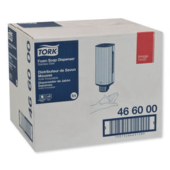 Tork 4.25 in. x 4.25 in. x 11.38 in. 1 Liter Bottle 33 oz. Bottle Foam Skincare Manual Dispenser - Stainless Steel