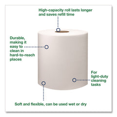 Tork 500105 1-Ply 9 in. x 12.4 in. Light Duty Cleaning Cloth Giant Roll - White (1/Carton)