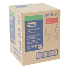 Tork 12.6 in. x 10 in. 1-Ply Industrial Cleaning Cloths - Gray (500 Wipes/Roll, 1 Roll/Carton)