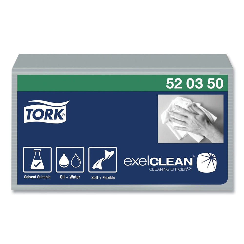 Tork 1-Ply 12.6 in. x 15.16 in. Industrial Cleaning Cloths - Gray (55/Carton)
