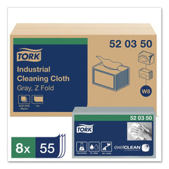 Tork 1-Ply 12.6 in. x 15.16 in. Industrial Cleaning Cloths - Gray (55/Carton)