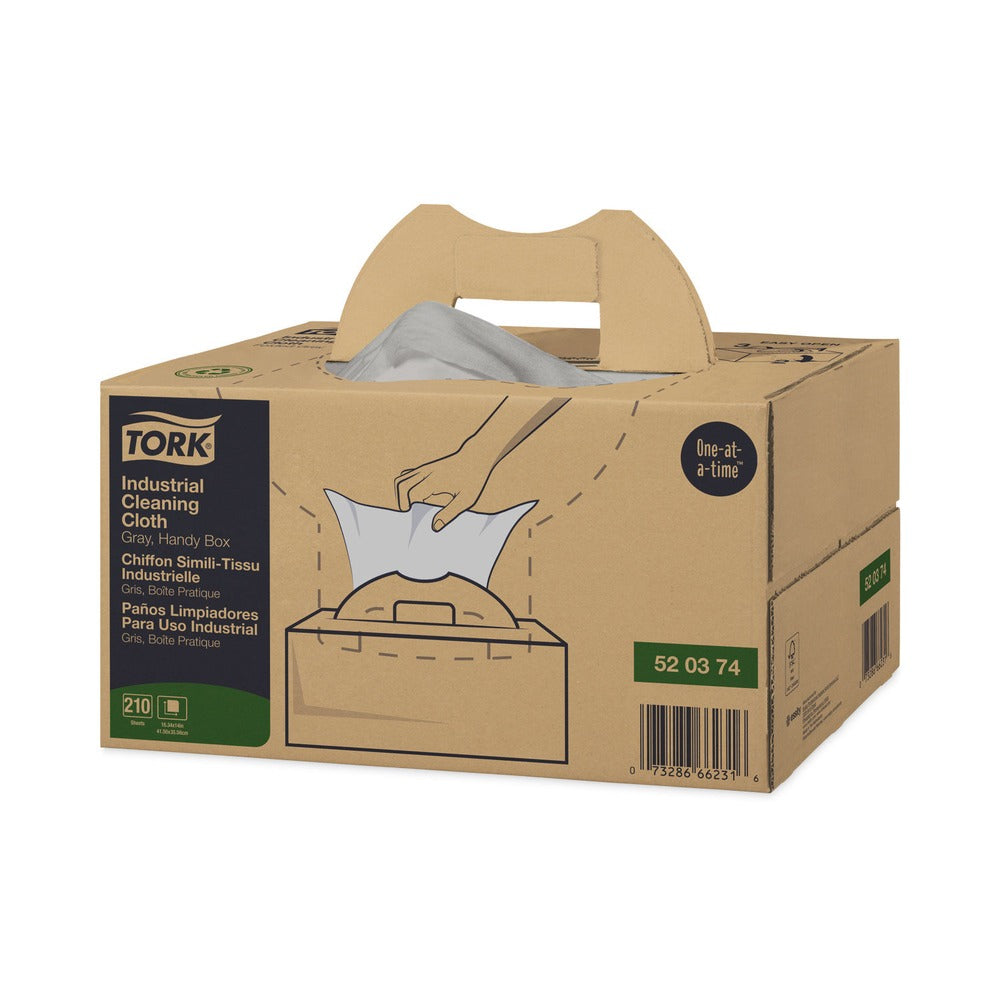 Tork 16.34 x 14 1-Ply Industrial Cleaning Cloths - Gray (210/Carton)