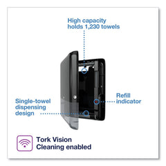 Tork 552538 PeakServe Continuous 14.44 x 3.97 x 19.3 Hand Towel Dispenser - Black